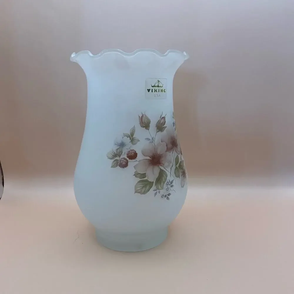 Vintage Satin Finish Floral Pink Roses Blue Flowers Marked 10